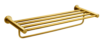 Velký držák ručníků se závěsem SMILE, kartáčované zlato