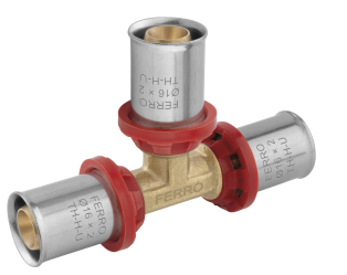 Lisovací AL/PEX T-kus 20x2mm pro trubku 20x2mm