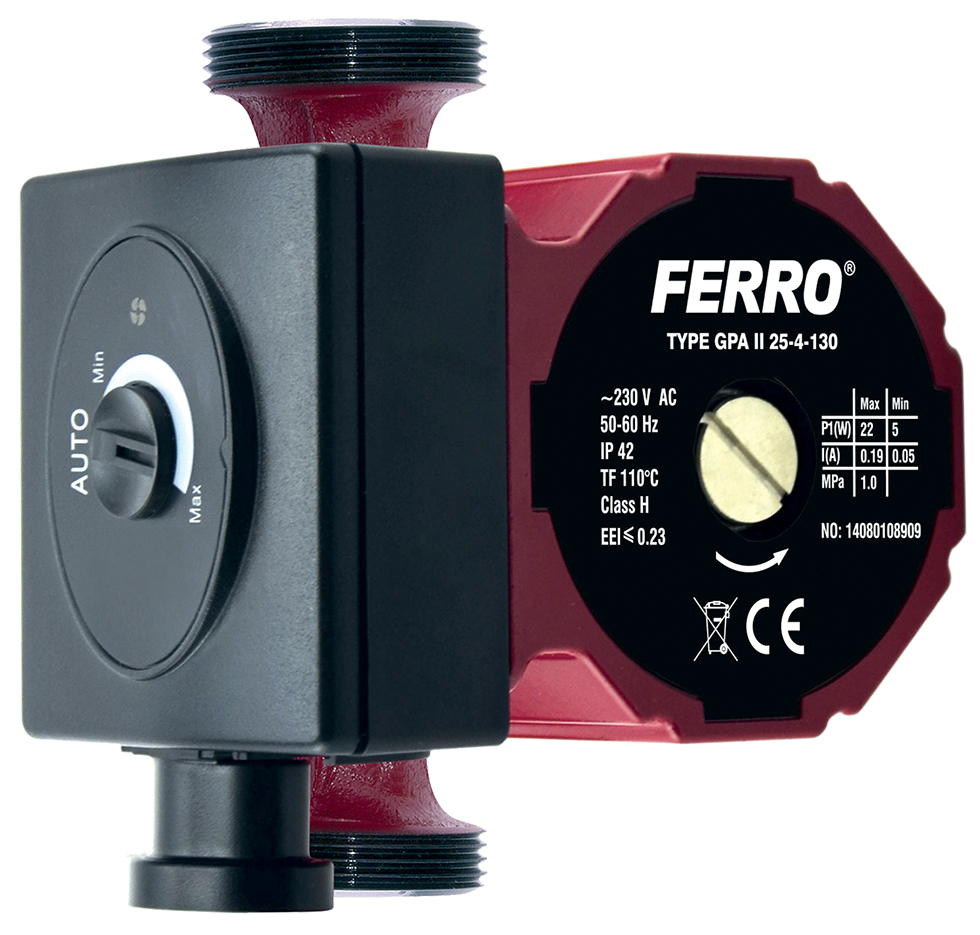 Oběhové elektronické čerpadlo Ferro 25-40/130mm